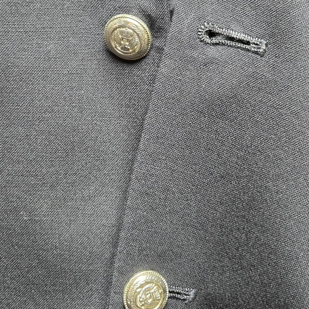 Jos A Bank Blazer Mens 48 Navy Blue 100% Wool Gold Button Sport Coat Jacket